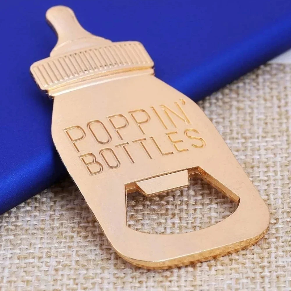 New NIP Gold Bottle Shaped Party Bottle Opener 